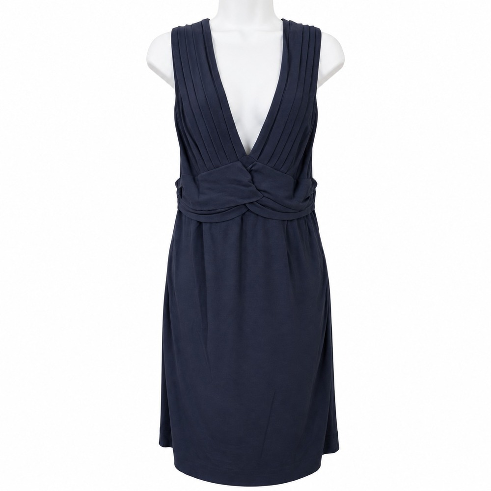 Black Halo Dress Womens Small Blue Deep V Neck Sleeveless Cocktail Dark Feminine